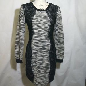 Silver &black lace dress